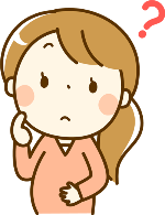 右上に「?」がついている質問したそうな顔の妊婦さんのイラスト