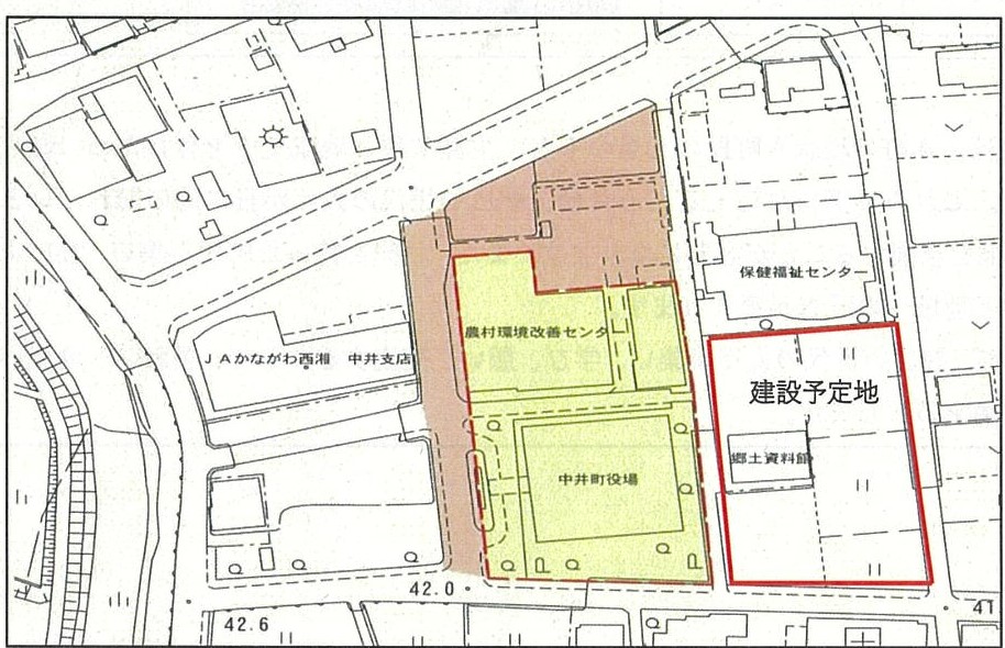 生涯学習施設建設予定地の図面