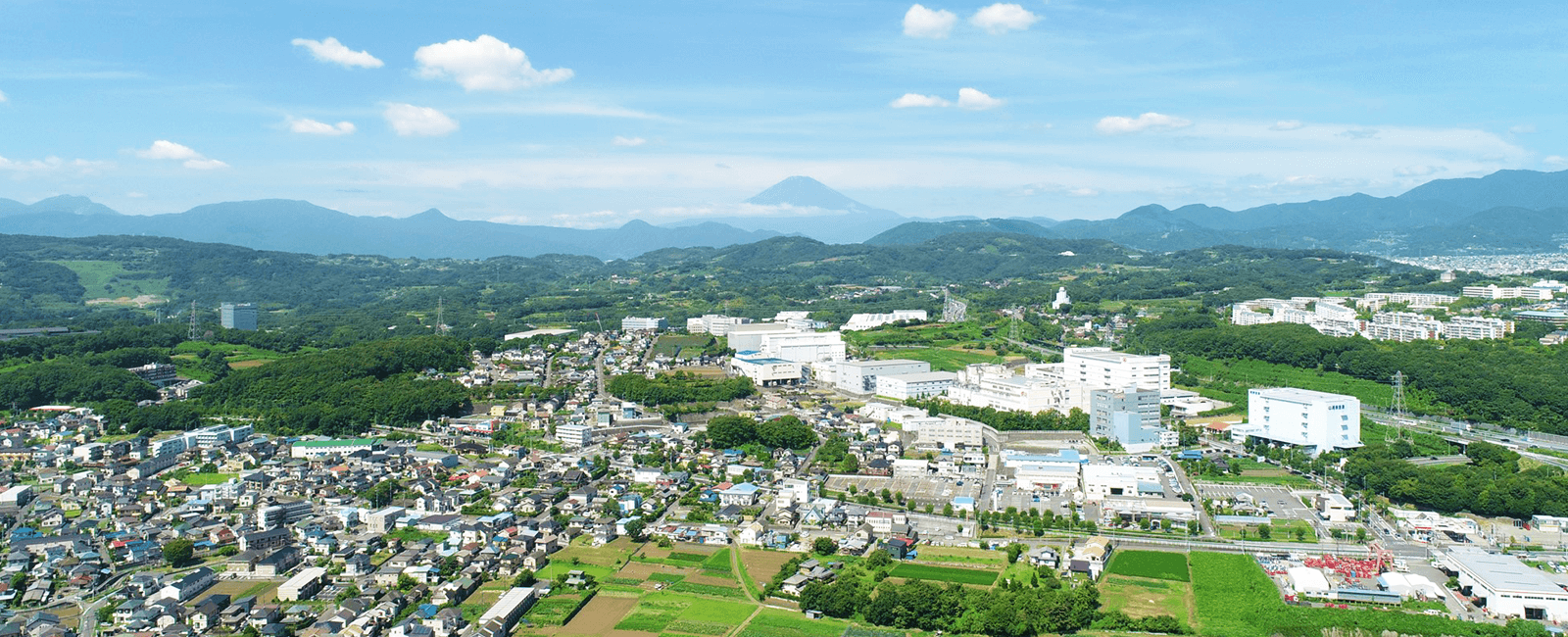 上空から写した中井町の中心部の写真