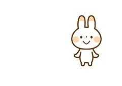 白くてほっぺたがピンクのうさぎのイラスト