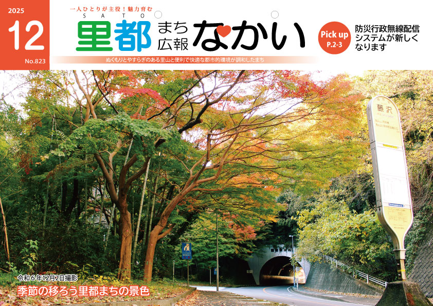 広報なかい12月号の表紙 井ノ口トンネルの紅葉